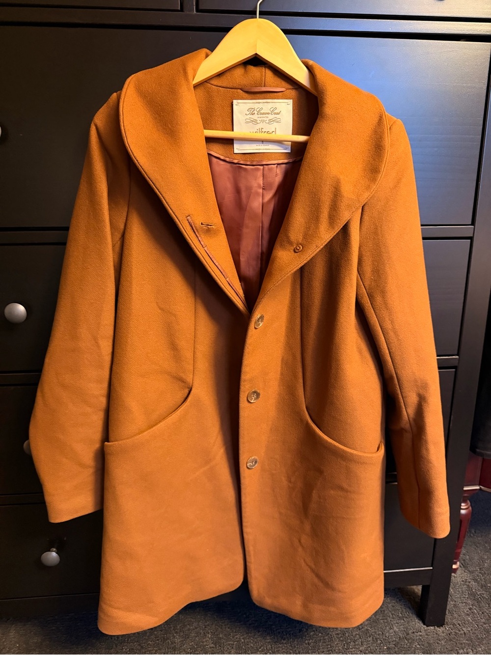 Wilfred Women's Rust Orange Pea Coat
